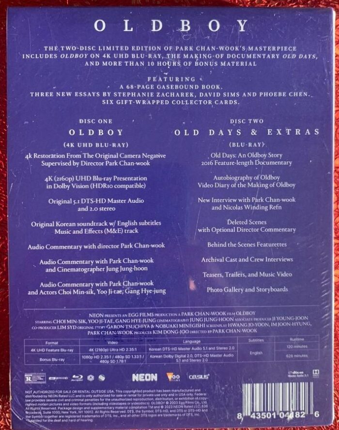 OLDBOY - ED. COLECCIONISTA 4K ULTRA HD BLU RAY - Imagen 2