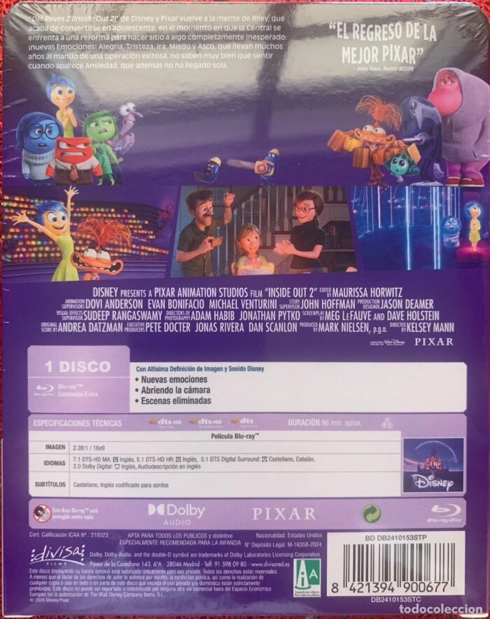 Del revés 2 (Inside Out 2) - ED. METALICA 4K UHD + BLU RAY - Imagen 2