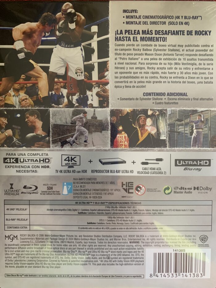 ROCKY BALBOA - ED. METALICA 4K UHD+BLU RAY - Imagen 2