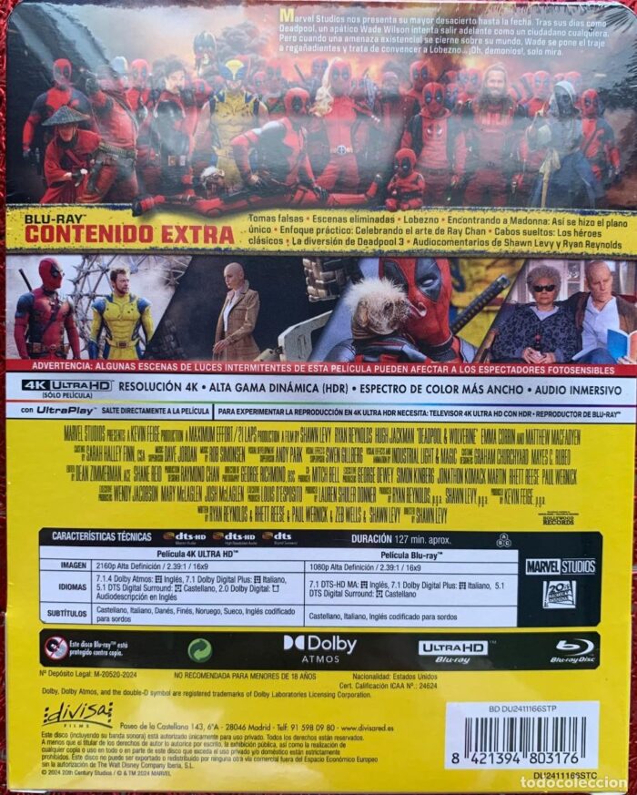DEADPOOL Y LOBEZNO  - Ed. Limitada  Metalica 4K UHD+ BLURAY - Imagen 2